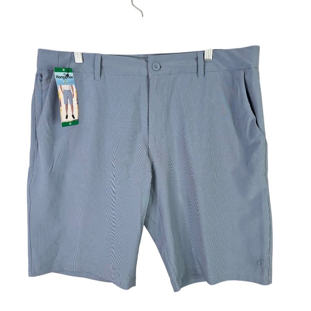Mens Hang Ten Blue Stretch Performance Shorts Polyester Blend 12" Inseam 38